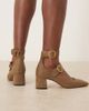 ASOS DESIGN ASOS DESIGN Sasha double buckle strap mid block heel shoes in olive suedette-Green - 3