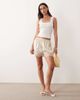 ASOS DESIGN ASOS DESIGN satin and lace trim shorts-White - 1