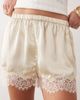 ASOS DESIGN ASOS DESIGN satin and lace trim shorts-White - 4