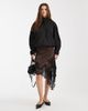 ASOS DESIGN ASOS DESIGN satin asymmetric lace trim mini skirt in chocolate-Brown - 1
