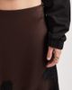 ASOS DESIGN ASOS DESIGN satin asymmetric lace trim mini skirt in chocolate-Brown - 4