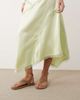 ASOS DESIGN ASOS DESIGN satin asymmetric maxi skirt with lace detail in matcha green - 4