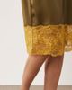 ASOS DESIGN ASOS DESIGN satin awkward length midi skirt in khaki and ochre with lace trim-Green - 3