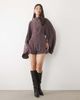 ASOS DESIGN ASOS DESIGN satin batwing romper with extreme sleeve in chocolate-Brown - 1