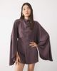 ASOS DESIGN ASOS DESIGN satin batwing romper with extreme sleeve in chocolate-Brown - 2