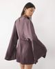 ASOS DESIGN ASOS DESIGN satin batwing romper with extreme sleeve in chocolate-Brown - 3