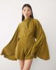 ASOS DESIGN ASOS DESIGN satin batwing romper with extreme sleeve in olive-Green - 2