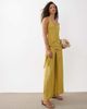 ASOS DESIGN ASOS DESIGN satin crinkle jumpsuit with scarf waist detail in chartreuse-Green - 1
