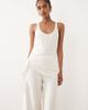 ASOS DESIGN ASOS DESIGN satin crinkle jumpsuit with scarf waist detail in cream-White - 3