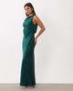 ASOS DESIGN ASOS DESIGN satin drape bodice maxi dress with cowl back detail in blue - 1