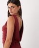 ASOS DESIGN ASOS DESIGN satin drape bodice maxi dress with cowl back detail in red - 3