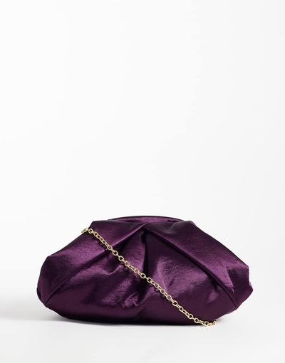 ASOS DESIGN ASOS DESIGN satin frame clutch bag in purple
