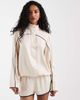 ASOS DESIGN ASOS DESIGN satin funnel neck sporty striped jacket in ecru-White - 1