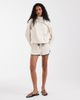 ASOS DESIGN ASOS DESIGN satin funnel neck sporty striped jacket in ecru-White - 2