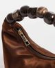 ASOS DESIGN ASOS DESIGN satin grab clutch bag with resin ball handle in chocolate-Brown - 4