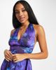 ASOS DESIGN ASOS DESIGN satin halter scarf top in blue blur print - part of a set-Multi - 1