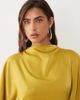 ASOS DESIGN ASOS DESIGN satin high neck blouson maxi dress with flutter sleeves in chartreuse-Multi - 2