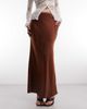 ASOS DESIGN ASOS DESIGN satin maxi skirt in chocolate-Brown - 4