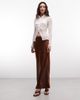 ASOS DESIGN ASOS DESIGN satin maxi skirt in chocolate - part of a set-Brown - 1