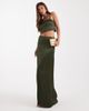 ASOS DESIGN ASOS DESIGN satin maxi skirt in green - part of a set-Brown - 1