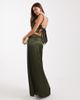 ASOS DESIGN ASOS DESIGN satin maxi skirt in green - part of a set-Brown - 4