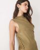 ASOS DESIGN ASOS DESIGN satin open back asymmetric top in olive-Green - 2