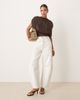 ASOS DESIGN ASOS DESIGN satin ruched shoulder drape top in mocha-Brown - 3