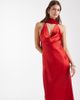 ASOS DESIGN ASOS DESIGN satin scarf cowl neck maxi dress in red - 3
