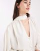 ASOS DESIGN ASOS DESIGN satin scarf neck blouse in ivory-White - 2