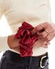 ASOS DESIGN ASOS DESIGN satin scrunchie in burgundy-Red - 2
