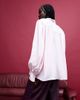 ASOS DESIGN ASOS DESIGN satin shoulder pads tie neck blouse in pink - 3