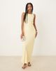 ASOS DESIGN ASOS DESIGN satin tie back slash neck dress in buttermilk-Yellow - 2