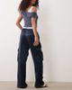 ASOS DESIGN ASOS DESIGN satin utility cargo pocket pants in navy - part of a set - 4