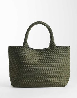 ASOS DESIGN ASOS DESIGN satin weave jumbo tote bag in khaki-Green