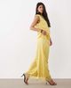 ASOS DESIGN ASOS DESIGN satin wide leg pants with lace in lemon yellow-White - 2