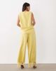 ASOS DESIGN ASOS DESIGN satin wide leg pants with lace in lemon yellow-White - 3
