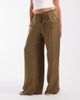 ASOS DESIGN ASOS DESIGN satin wide leg pull on trouser in olive-Green - 2