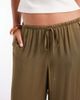 ASOS DESIGN ASOS DESIGN satin wide leg pull on trouser in olive-Green - 3