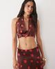 ASOS DESIGN ASOS DESIGN satin wrap top in red polka dot - part of a set-Multi - 2