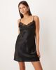 ASOS DESIGN ASOS DESIGN satin/lace mix mini slip dress in black - 1