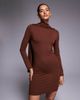 ASOS DESIGN ASOS DESIGN scarf detail bodycon mini dress in brown - 1