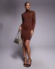 ASOS DESIGN ASOS DESIGN scarf detail bodycon mini dress in brown - 3
