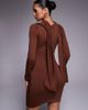 ASOS DESIGN ASOS DESIGN scarf detail bodycon mini dress in brown - 4