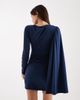 ASOS DESIGN ASOS DESIGN scarf detail draped mini dress in navy-Brown - 2