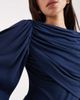 ASOS DESIGN ASOS DESIGN scarf detail draped mini dress in navy-Brown - 3