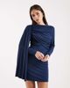 ASOS DESIGN ASOS DESIGN scarf detail draped mini dress in navy-Brown - 4