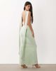 ASOS DESIGN ASOS DESIGN scarf detail maxi dress with plunge back in sage green - 1