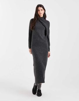 ASOS DESIGN ASOS DESIGN scarf maxi dress in charcoal-Gray