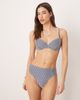 ASOS DESIGN ASOS DESIGN Scarlet stripe Azores high waisted high leg bikini bottom in Indigo-Purple - 1