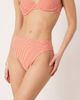ASOS DESIGN ASOS DESIGN Scarlet stripe Azores high waisted high leg bikini bottom in orange - 4